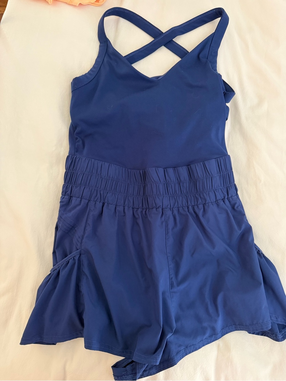 FP Movement by Free People Royal Blue Romper with Crossback Straps